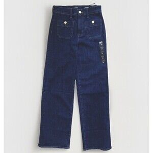 J. Crew Factory Full Length Slim Wide Leg dark Jean Premium Edition Size 25